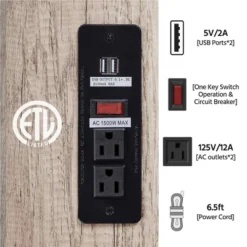 Yaheetech Rustic Side Table With 3 Drawers And Charging Station, Gray -HOMCOM Store GUEST b3cc4296 a4b9 4001 a737 09f38b83f42d