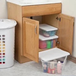 Sterilite 16 Qt Clear Plastic Secure Latching Storage Containers, 12 Pack & 6 Quart Lidded Storage Tote For Home And Office Organization, 24 Pack -HOMCOM Store GUEST b599a8a1 fe1e 4547 90ba ca69cfbf69f9