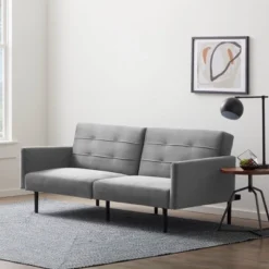 Comfort Collection Futon Sofa Bed With Buttonless Tufting - Lucid 18 Comfort Collection Futon Sofa Bed With Buttonless Tufting - Lucid -HOMCOM Store GUEST b5a38999 1cef 4aff 911b 1139cc4ea09f