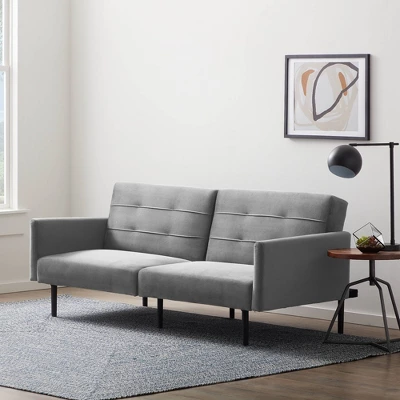 Comfort Collection Futon Sofa Bed With Buttonless Tufting - Lucid 4 Comfort Collection Futon Sofa Bed With Buttonless Tufting - Lucid - Image 2
