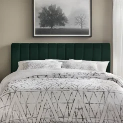 Queen Teagan Channel Upholstered Headboard Emerald Green - Lifestorey -HOMCOM Store GUEST b5efedc2 a59e 4f48 b1e7 1528e713898a