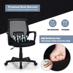 Costway Height Adjustable Mid-Back Mesh Chair Executive Chair W/ Lumbar Support 18 Costway Height Adjustable Mid-Back Mesh Chair Executive Chair W/ Lumbar Support -HOMCOM Store GUEST b601e402 1291 4e1e 9e29 e45b0075b34f
