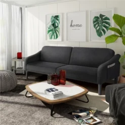 Yaheetech Upholstered Convertible Sofa Bed Futon With Adjustable Split Back -HOMCOM Store GUEST b65fa624 e6ad 4997 8162 4fee5309a93d