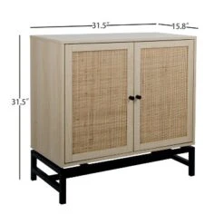 Arina Natural Rattan 2 Door Accent Cabinet With 1 Adjustable Inner Shelf - The Pop Maison -HOMCOM Store GUEST b68a9ed1 75f4 49fb 88cd 6757c1a0964b