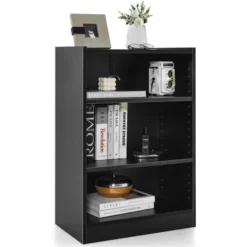 Costway 3-Tier Bookcase Open Multipurpose Display Rack Cabinet With Adjustable Shelves Black/Brown -HOMCOM Store GUEST b7f19b4f f9c8 4e6f b819 0a9ee256e3c3