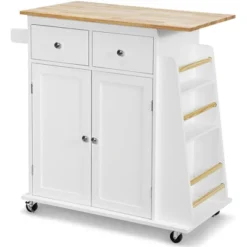 Costway Rolling Kitchen Island Utility Trolley Cabinet Storage Spice Towel Rack -HOMCOM Store GUEST b80745d1 a955 4dc6 b94c 2b1d0c00a412