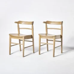 2pk Kaysville Curved Back Wood Dining Chair - Threshold™ Designed With Studio McGee -HOMCOM Store GUEST b8859535 25d6 44f9 9ed4 882e7bed9037
