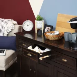 Sunnydaze Decor Sunnydaze Sideboard With 3 Drawers And 3 Doors - Solid Pine Construction - Dark Brown- 32" 26 Sunnydaze Decor Sunnydaze Sideboard With 3 Drawers And 3 Doors - Solid Pine Construction - Dark Brown- 32" -HOMCOM Store GUEST b89f3e36 7da9 4569 8aaa 0dc0c45d5d5a