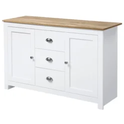 HOMCOM Kitchen Sideboard With Adjustable Shelves, Dining Buffet Cabinet With 3 Storage Drawers, White -HOMCOM Store GUEST b8cf04e6 2abf 49cd 9dad d3439fe502d2