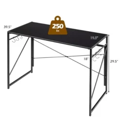 Costway Folding Computer Desk Writing Study Table W/6 Hooks Home Office BlackRustic BrowBrown Natural 15 Costway Folding Computer Desk Writing Study Table W/6 Hooks Home Office BlackRustic BrowBrown Natural -HOMCOM Store GUEST b94452eb 564c 4cea 9440 42146b4396f7