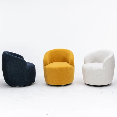 Set Of 2 Fannie 25.60'' Wide Small Size Boucle Upholstered 360° Swivel Barrel Chair-The Pop Maison 10 Set Of 2 Fannie 25.60'' Wide Small Size Boucle Upholstered 360° Swivel Barrel Chair-The Pop Maison - Image 8