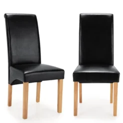 Set Of 2 Dining Chairs Upholstered Padded Side Chairs W/ Rubber Wood Legs BlackBeige -HOMCOM Store GUEST b9c7c05c be3f 4ed1 aa21 dc9616da40b7