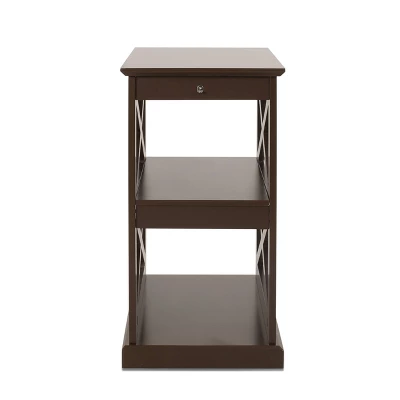 Vernon Contemporary 2 Shelf Side Table Dark Walnut - Christopher Knight Home 6 Vernon Contemporary 2 Shelf Side Table Dark Walnut - Christopher Knight Home - Image 4
