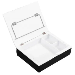 BIRDROCK HOME Lap Desk With Storage And Cushion - Deep Compartment - Adjustable Top - Work From Home (Black)