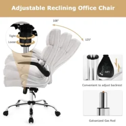 Costway High Back Big & Tall Office Chair Adjustable Swivel W/Flip-up Arm -HOMCOM Store GUEST bb557d08 b580 479f ae1d 92233278ea71