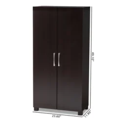 Marine Wenge Finished 2 Door Wood Entryway Shoe Storage Cabinet Brown - Baxton Studio -HOMCOM Store GUEST bb7ecccb 34d3 4ffa a19e 1f7456adeb6e