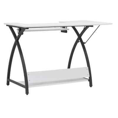Comet Plus Sewing/Office Table With Fold Down Top, Height Adjustable Platform And Bottom Storage Shelf Black/White - Sew Ready 5 Comet Plus Sewing/Office Table With Fold Down Top, Height Adjustable Platform And Bottom Storage Shelf Black/White - Sew Ready - Image 3