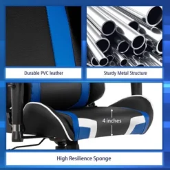 Costway Z-Shaped Racing Style Desk & Massage Gaming Chair Set For Home Office -HOMCOM Store GUEST bbe34870 122e 4423 9c27 7b95e5f70bde