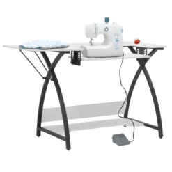 Comet Plus Sewing/Office Table With Fold Down Top, Height Adjustable Platform And Bottom Storage Shelf Black/White - Sew Ready 28 Comet Plus Sewing/Office Table With Fold Down Top, Height Adjustable Platform And Bottom Storage Shelf Black/White - Sew Ready -HOMCOM Store GUEST bc1858e5 63e6 4aca a994 51bb1a0364ad