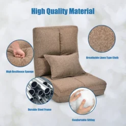 Costway Fold Down Chair Flip Out Lounger Convertible Sleeper Couch Futon Bed W/ Pillow -HOMCOM Store GUEST bcde3d88 3f2f 489c afa1 21dde2410183