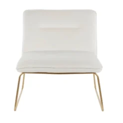 Casper Contemporary Upholstered Accent Chair Gold/Cream - LumiSource -HOMCOM Store GUEST bd2f6dde ff57 4e19 a9b8 22b80455b3f5