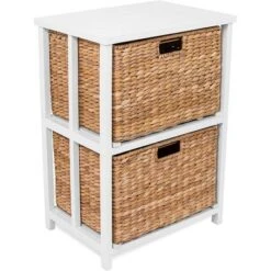 BirdRock Home Seagrass 2-Tier File Cubby Cabinet - Natural -HOMCOM Store GUEST bd404fc9 def2 403d aed2 326f4455ca5e