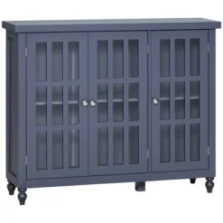 HOMCOM Modern Kitchen Sideboard, Buffet Cabinet With Storage, Adjustable Shelves For Living Room, Study, 3 Glass Doors, Gray -HOMCOM Store GUEST bd4e4ed2 5c3f 4ec0 8588 8f34db08d8eb