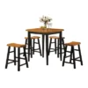 5pc Gaucho Counter Height Dining Set Oak/Black - Acme Furniture