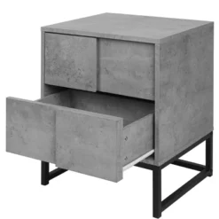 Adams 2 Drawers Cement Nightstand With Storage - The Pop Maison -HOMCOM Store GUEST be0db37d 44b8 4a44 8368 c483f9d445c3