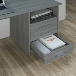 Classic Computer Desk With Multiple Drawers Gray - Techni Mobili -HOMCOM Store GUEST beb40a20 060d 456a 9926 eff31974dfa9