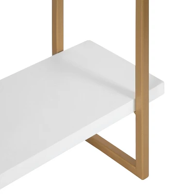 20" X 30" Leigh Wood And Metal Wall Shelf White/Gold - Kate & Laurel All Things Decor 5 20" X 30" Leigh Wood And Metal Wall Shelf White/Gold - Kate & Laurel All Things Decor - Image 3