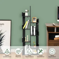 Costway 8-Shelf Bookcase Modern Tree Bookshelf Storage Decor Freestanding White/Black 17 Costway 8-Shelf Bookcase Modern Tree Bookshelf Storage Decor Freestanding White/Black -HOMCOM Store GUEST c05d1b79 1da4 459d 9dac f4723e9734e6