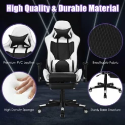 Costway Massage Gaming Chair Reclining Racing Office Computer Chair With Footrest White 18 Costway Massage Gaming Chair Reclining Racing Office Computer Chair With Footrest White -HOMCOM Store GUEST c0f7a8d9 c2fe 405e a16d 1ecfa4a7afd3