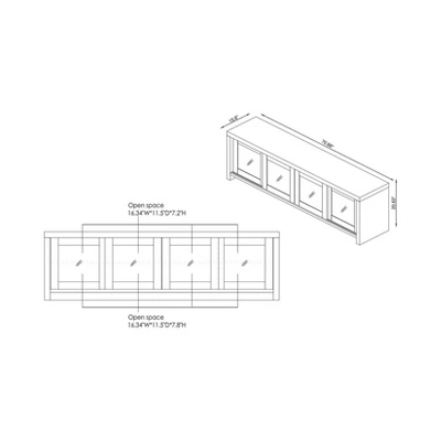 Briggin Industrial TV Stand For TVs Up To 70" Walnut/Cement - HOMES: Inside + Out 7 Briggin Industrial TV Stand For TVs Up To 70" Walnut/Cement - HOMES: Inside + Out - Image 5
