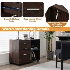 Costway 3-Drawer Wood File Cabinet Mobile Lateral Printer Stand With Open Storage Shelves 15 Costway 3-Drawer Wood File Cabinet Mobile Lateral Printer Stand With Open Storage Shelves -HOMCOM Store GUEST c134d3e6 9c7e 43fd 8900 194dae5eb77a