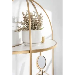 21" X 32" Freade Tiered Decorative Wall Shelf White/Gold - Kate & Laurel All Things Decor -HOMCOM Store GUEST c17a142e 1205 4e98 a891 bd978275cedc
