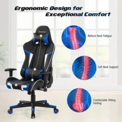 Costway Z-Shaped Racing Style Desk & Massage Gaming Chair Set For Home Office -HOMCOM Store GUEST c17c16d5 125f 4be0 90c4 209be06fc8c6