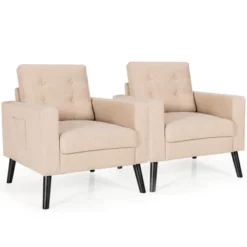 Costway Set Of 2 Accent Armchairs Upholstered Single Sofa Chairs W/ 2-Side Pockets 23 Costway Set Of 2 Accent Armchairs Upholstered Single Sofa Chairs W/ 2-Side Pockets -HOMCOM Store GUEST c1ca8460 13f5 4bb0 ae1a 1306575fc0dd