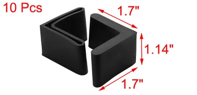 Unique Bargains Rubber L-Shaped Iron Leg Furniture Foot Covers 1.7" X 1.7" X 1.14" 10 Pcs Black 4 Unique Bargains Rubber L-Shaped Iron Leg Furniture Foot Covers 1.7" X 1.7" X 1.14" 10 Pcs Black - Image 2