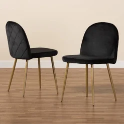 2pc Fantine Metal Dining Chair Set - Baxton Studio -HOMCOM Store GUEST c292fdea f6a7 45cf 9792 3a8fd84e5823