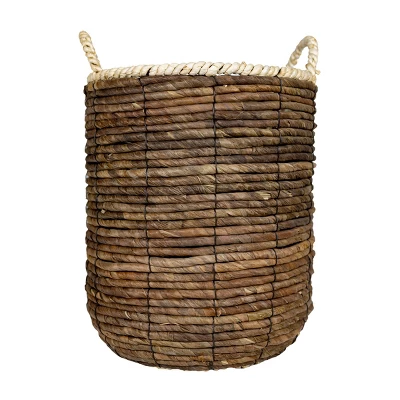 Set Of 2 Wrapped Rim Baskets Banana Leaf, Corn Husk & Metal - Foreside Home & Garden 5 Set Of 2 Wrapped Rim Baskets Banana Leaf, Corn Husk & Metal - Foreside Home & Garden - Image 3