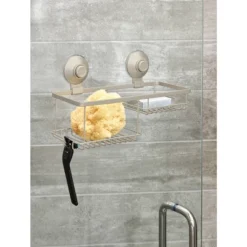 Everett Push Lock Suction Combo Basket Satin - IDESIGN -HOMCOM Store GUEST c2d6837d 475d 43b1 91a4 6ee4feb5c302