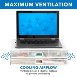 Mount-It! Mesh Computer Monitor Stand Riser | Desk Organizer With 2 Pullout Storage Drawers For Desktop, Laptop, Printer Accessories & Office Supplies -HOMCOM Store GUEST c366f2be 264e 4774 9cb2 8c436dac7da0