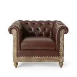 Castalia Chesterfield Tufted Club Chair With Nailhead Trim Midnight - Christopher Knight Home -HOMCOM Store GUEST c376fdf3 affc 4bba 9b60 e7029e59fe6b