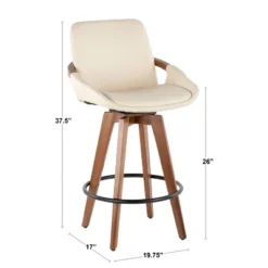 Cosmo Mid-Century Modern Modern Counter Height Barstool - LumiSource -HOMCOM Store GUEST c495de20 4568 4fe3 b98e f8e28fe02c76