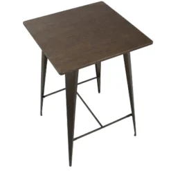 41" Oregon Industrial Bar Height Pub Table Antique Metal With Espresso Wood Top - LumiSource -HOMCOM Store GUEST c4e8b827 7d55 4fa7 8816 ef501a02782e