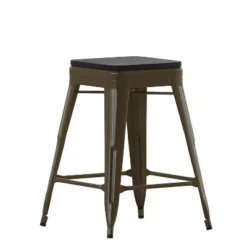 Flash Furniture Cierra Set Of 4 Commercial Grade 24" High Backless Metal Indoor Counter Height Stools With All-Weather Poly Resin Seats 30 Flash Furniture Cierra Set Of 4 Commercial Grade 24" High Backless Metal Indoor Counter Height Stools With All-Weather Poly Resin Seats -HOMCOM Store GUEST c5617cd2 c3d0 49b6 8261 1cf6487a4b99
