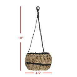 Black Rope & Seagrass Hanging Basket - Foreside Home & Garden -HOMCOM Store GUEST c5a15dd0 fcc2 4bcd a576 749b121716d3