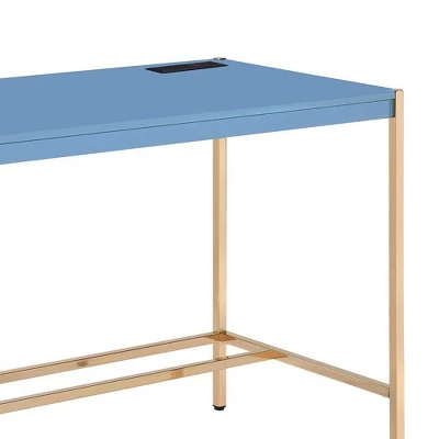 42" Midriaks Writing Desk Navy Blue/Gold Finish - Acme Furniture 7 42" Midriaks Writing Desk Navy Blue/Gold Finish - Acme Furniture - Image 5