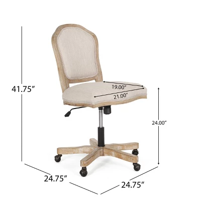Scilley French Country Upholstered Swivel Office Chair - Christopher Knight Home 15 Scilley French Country Upholstered Swivel Office Chair - Christopher Knight Home - Image 13